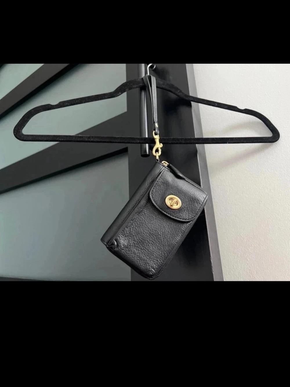 Vintage Coach wallet wristlet with phone holder.